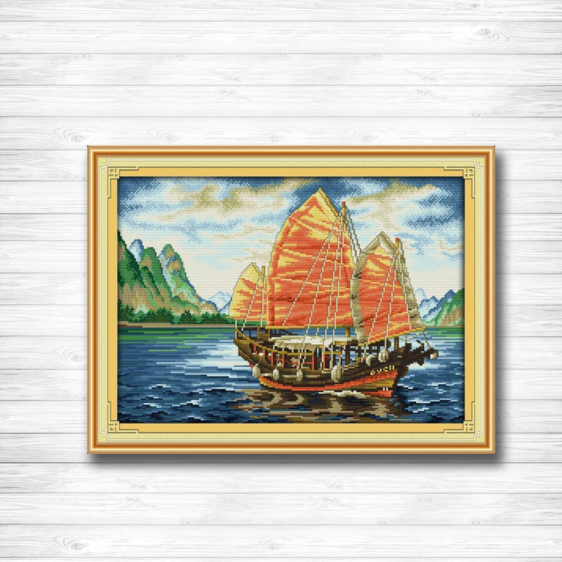 

Sailing ship the sea Scenery Series Home Decor dmc 14CT 11CT counted cross stitch Needlework Set Embroidery kits Home Decoration