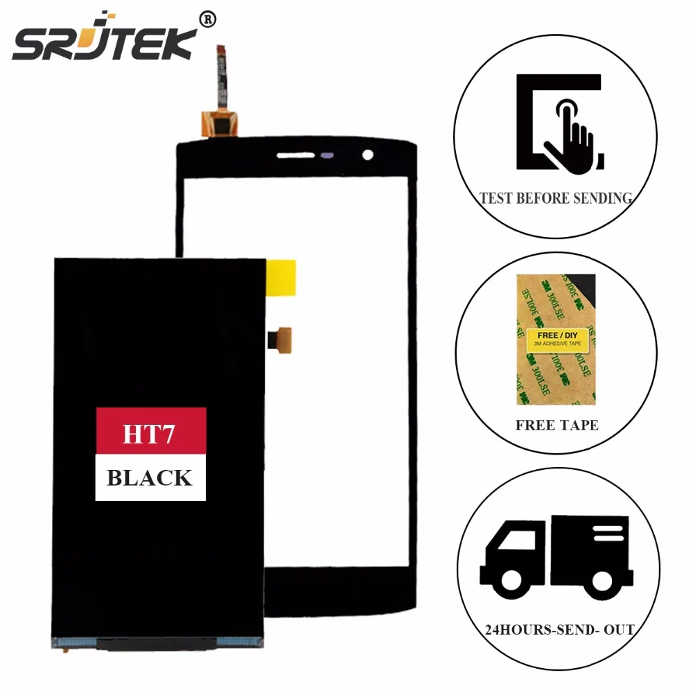 

Texted 1280x720 For Homtom HT7 New 1 pcs LCD Display + 1 pcs Touch Screen Digitizer Replacement 5.5'' For Homtom HT7 Pro Black