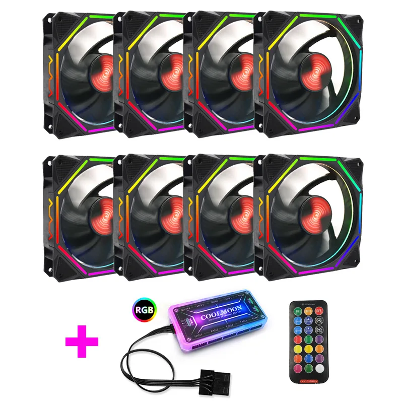 Цветной вентилятор RGB 120 мм светодиодный светящийся двойной аура корпус ПК