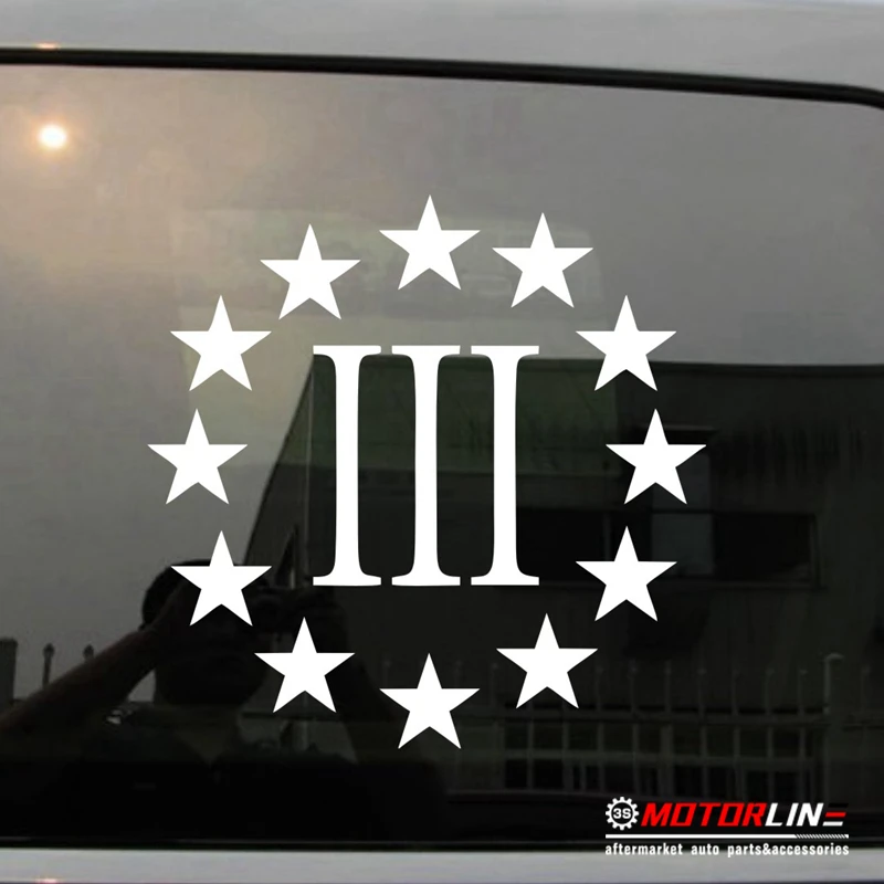 

Three Percent Flag Decal Sticker Car Vinyl Three Percenters 3%ers III%ers pick size color die cut no background