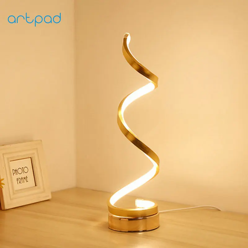 

24W Modern Acrylic Bedside Table Lamp Eyecare Golden White Desk Night Light Led Living Room Bedroom Dining Room AC110V-220V