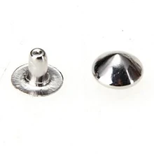 100 железная Серебряная коническая заклепка винтовые шпильки 6 мм для ювелирных изделий