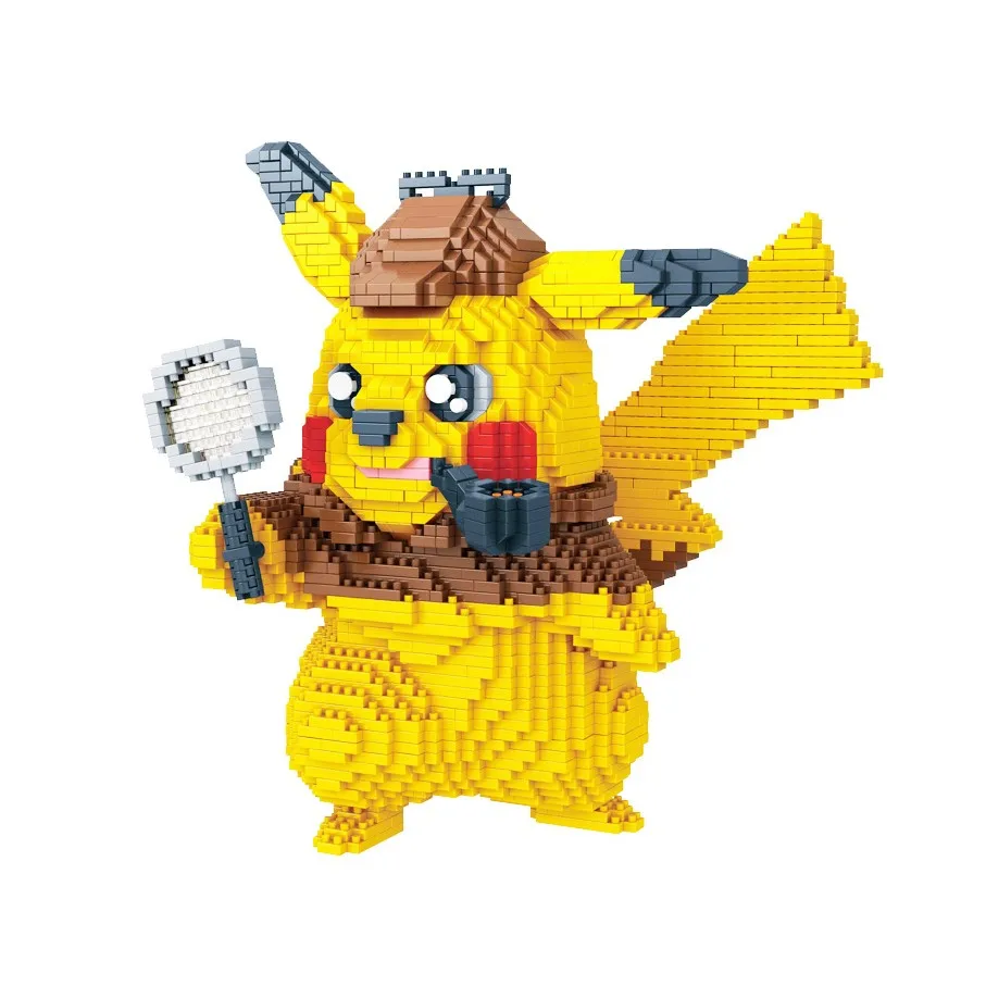 

DIY Pokemonig Legoed Pikachued Detective Assemble Model Building Blocks Educational Model Bricks Compatible Legod Toys Gifts