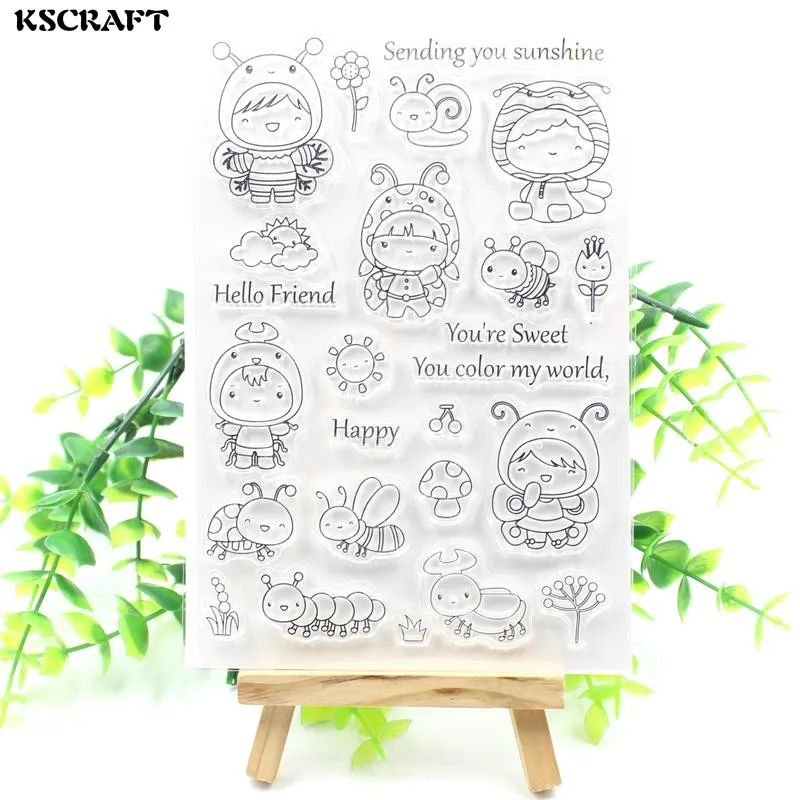 

KSCRAFT Happy Bees Spring Coming Transparent Clear Silicone Stamps for DIY Scrapbooking/Card Making/Kids Decoration Supplies 213