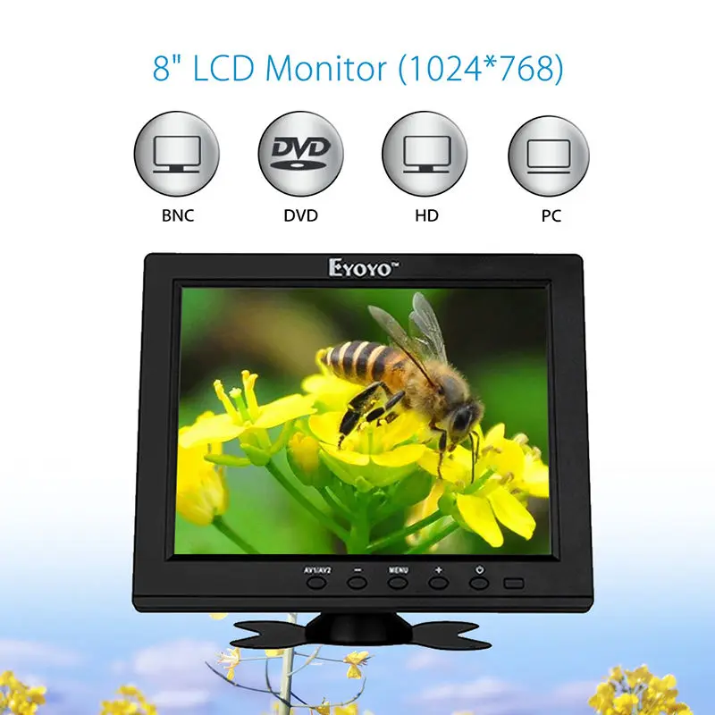 Eyoyo " TFT lcd цветной экран монитора 1024x768 HDMl BNC с динамиком для CCTV, DVD, PC