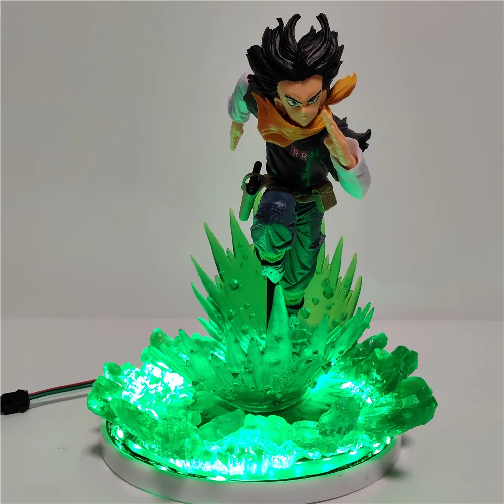 Dragon Ball Z Android 17 Lapis LED 3D DIY Action Anime Figure Brinquedos Banpresto World Figure Colosseum Juguetes DBZ Figurine