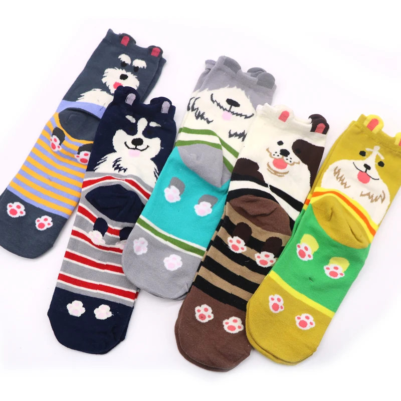 1/2/3pairs Cute Animal Socks for Women Men 3D Ears Dog Socks with Print Art Socks Winter Autumn Kawaii Socks Warm Sokken Meias