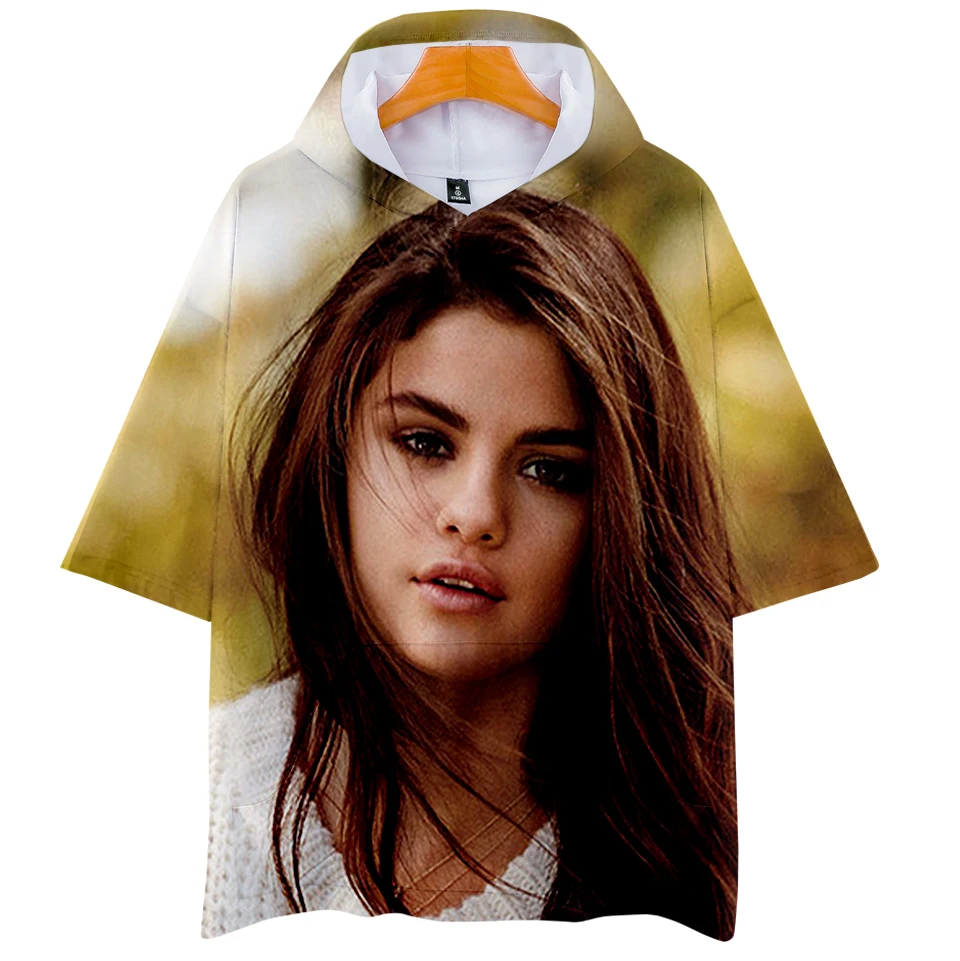 Женская/мужская футболка с капюшоном Selena Gomez Повседневная Уличная одежда