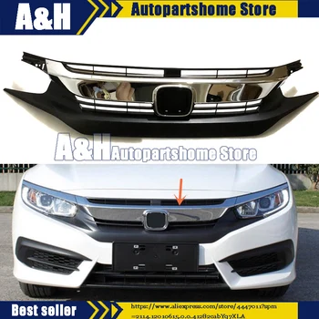 

For Honda Civic 10th 2016 2017 Front Bumper Upper Radiator Grille Mesh Trim