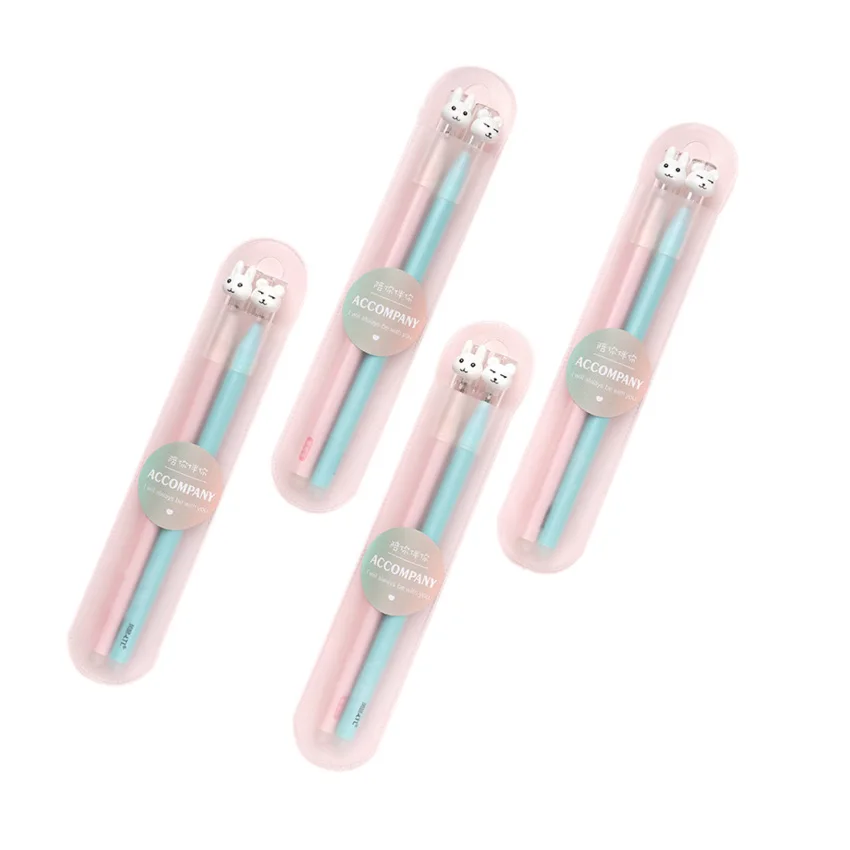 

40pcs/lot Cartoon Cute Rabbit Erasable Gel Pen Blue Ink 0.5mm Random Kawaii Pen School Office Supply Student Gift Party Favor