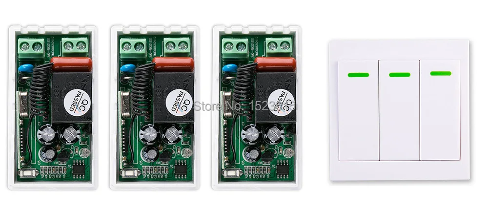 

New AC 220 V 1CH Wireless Remote Control Switch System Receiver + Wall Panel Remote Transmitter Sticky Remote Smart Home Switch