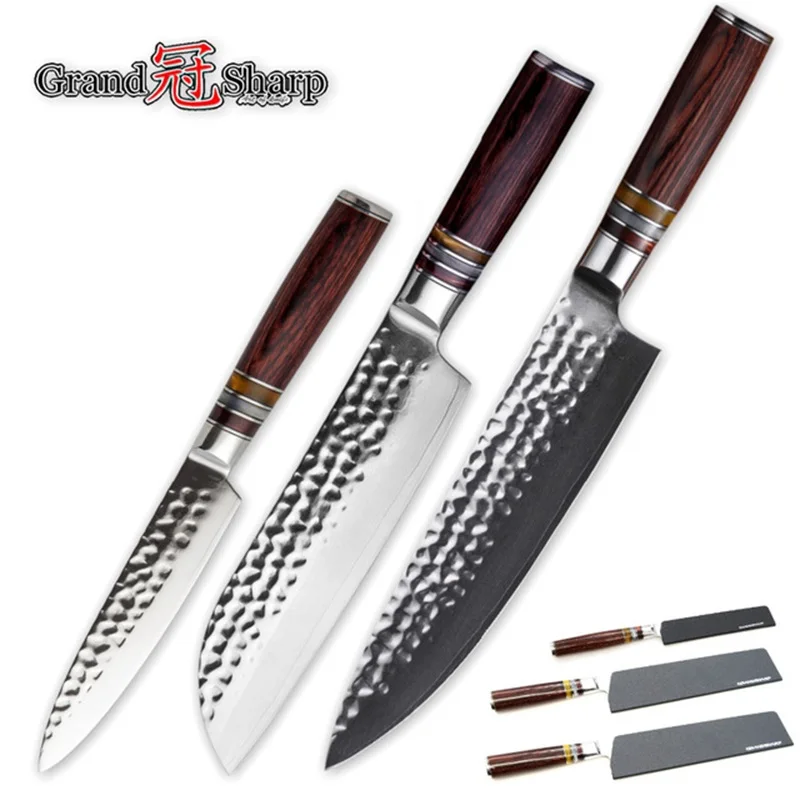 Grandsharp 3 шт. набор кухонных ножей Дамасская сталь кухонные ножи VG10 японский шеф