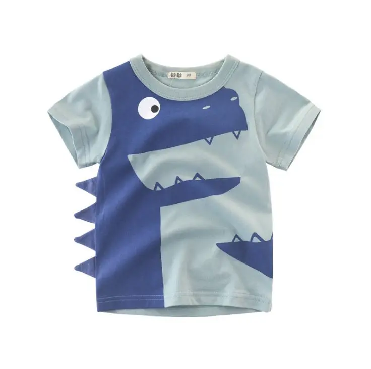 Шорты для маленьких мальчиков 2-8 лет с принтом динозавра из мультфильма, футболка для лета, новинка, для мальчиков младенцев, топ для