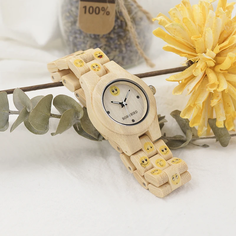 Brand 30mm Cute Women Watches Wood Wrist Watch with Bamboo Band Female Clock Lady Quartz Watch relogio feminino C-O06 (18)