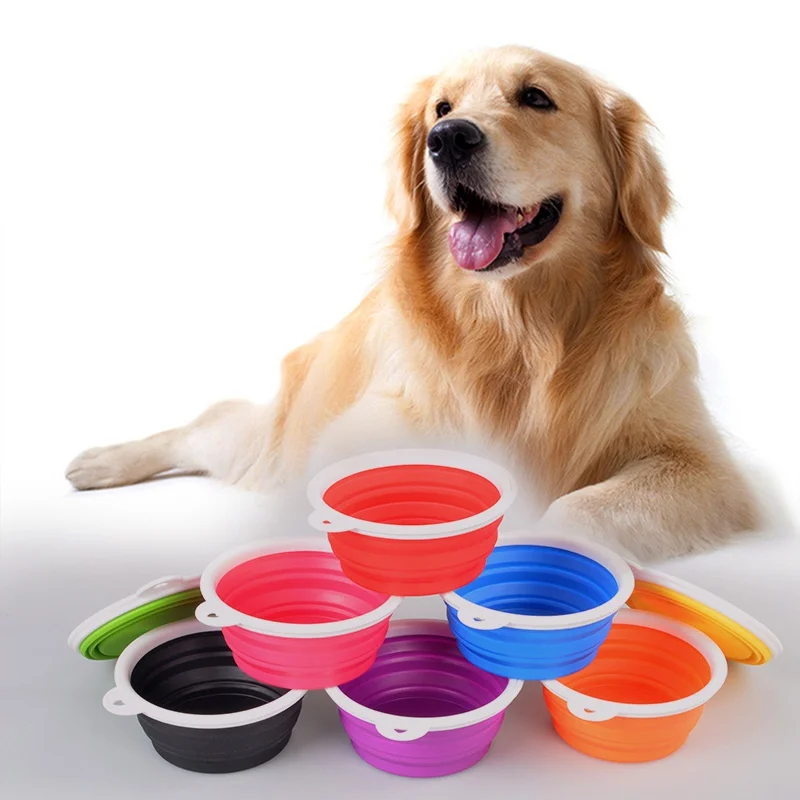 Buy Collapsible Foldable Silicone Dog Bowl Candy Color
