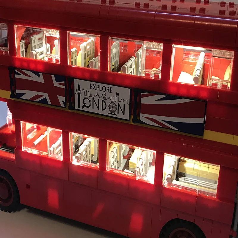 Led Light Set For Lego technic 10258  London bus bricks set Compatible 21045 Blocks Toys technic London buses Lighting Set       (4)