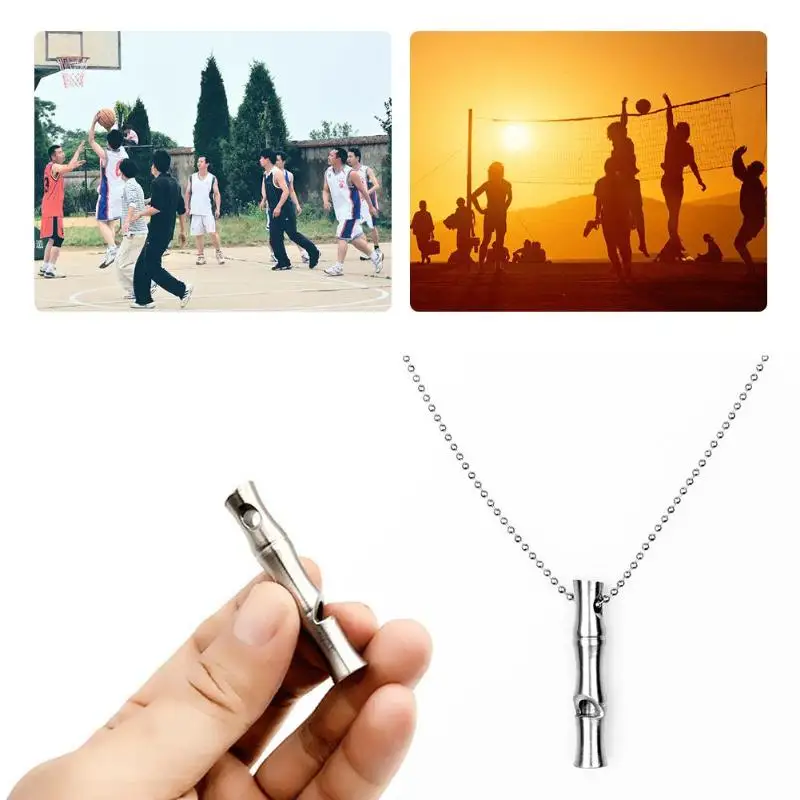 

Stainless Steel Whistle Durable Emergency Survival Whistle Sports Referee Whistle with Chains for Outdoor Survival SuppliesZ95