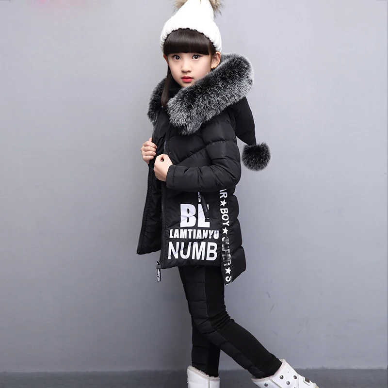 Новая брендовая зимняя одежда для девочек коллекция года, утепленный детский костюм из трех предметов для девочек-подростков, теплый хлопковый костюм для детей, жилет+ топ+ штаны