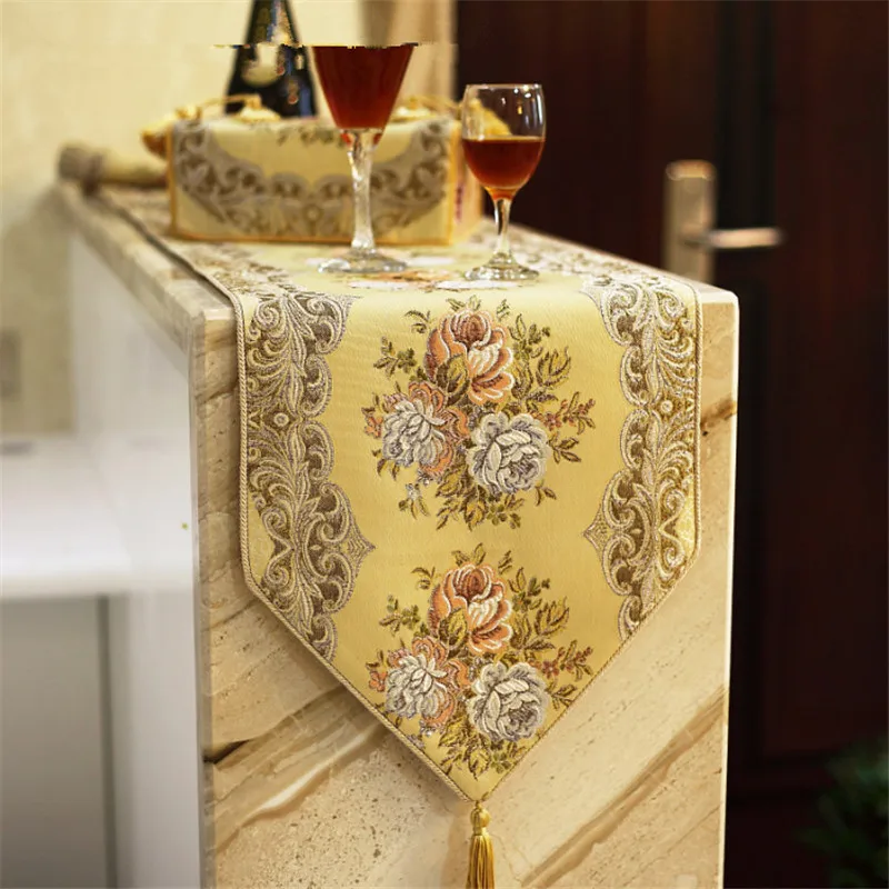 European table flag luxurious embroidered table runner Simple and high-end overseas gifts cafetera francesa tafellopers vintage
