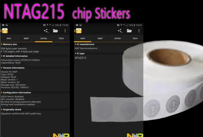 bilder für NFC NTAG215 TAG Nfc-forum-typ 2 Tag Alle NFC Telefon Verfügbar NFC Etiketten 100 stücke bilder für NFC NTAG215 TAG Nfc-forum-typ 2 Tag Alle NFC Telefon Verfügbar NFC Etiketten 100 stücke