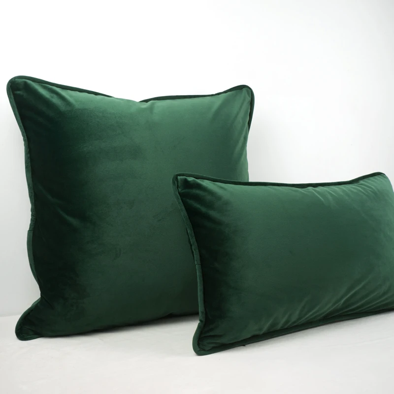 Высокое качество, зеленый, черный дизайн, бархатный чехол для подушки, наволочка, темно-зеленый чехол для подушки, без набивки
