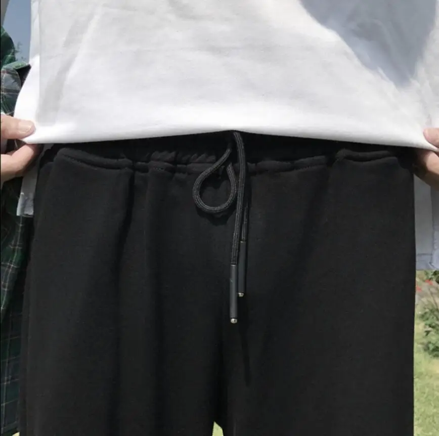 M-5XL Весенние Новые повседневные Черные девять брюки мужские прямые эластичные брюки свободные спортивные брюки луч ноги шаровары