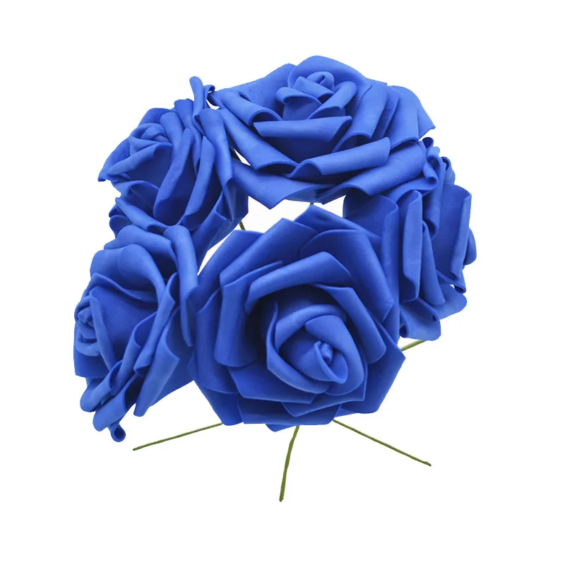 10 голов 8 см искусственная Роза PE цветочное Мыло DIY букет невесты венки для дома свадебные декоративные очаровательные цветы - Цвет: royal blue
