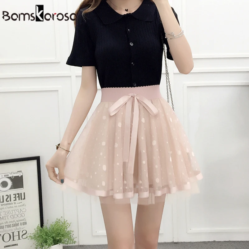 

Black Pink Grey Tulle Skirt Belly Dance Girl High Waist Skirt Cute School Skirt Saia Feminina 2019 Puff Mesh Skirts Womens