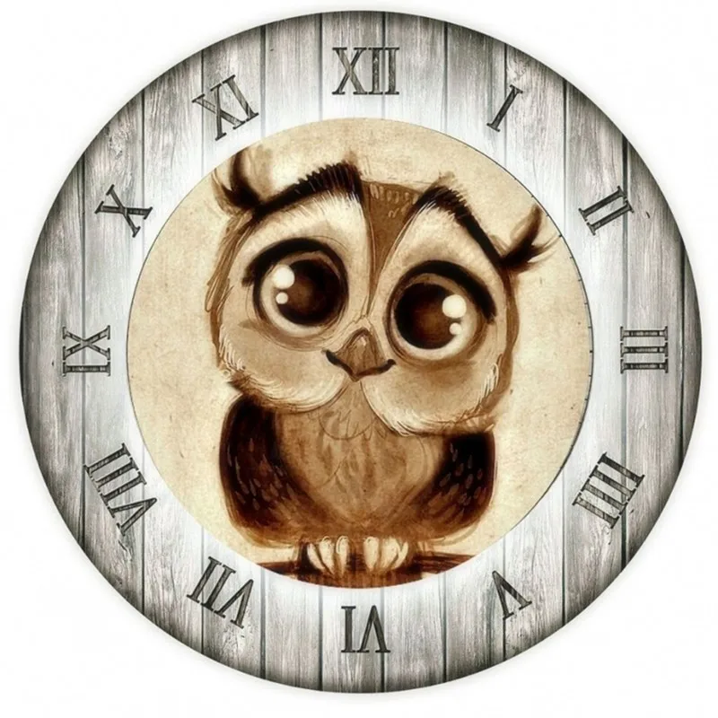 

5D DIY Diamond Painting Cross Stitch owl clock Crystal Square Diamond Sets Needlework 3D Full Diamond Embroidery Painting WL319