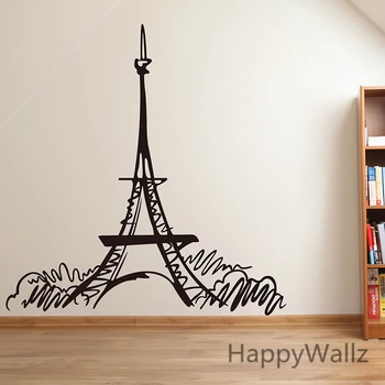 

Eiffel Tower Wall Sticker Paris Eiffel Tower Wall Decal DIY Modern Wall Decors Removable Easy Wall Stickers M3