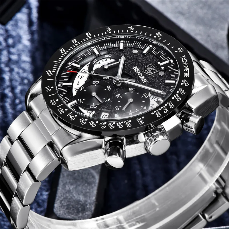 BENYAR 5120 Relogio Masculino спортивные часы для мужчин лучший бренд Роскошные кварцевые мужские часы с хронографом военные водонепроницаемые наручные часы