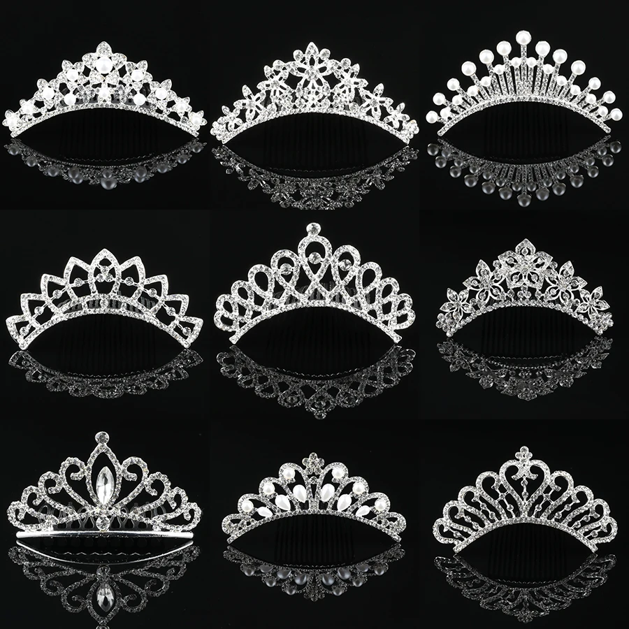 Katesolo ювелирные изделия для волос, блестящая Свадебная вечеринка, для девушек, для любви, расческа для волос, серебряный цвет, кристалл, металл, для женщин, корона, тиара, головной убор, аксессуары