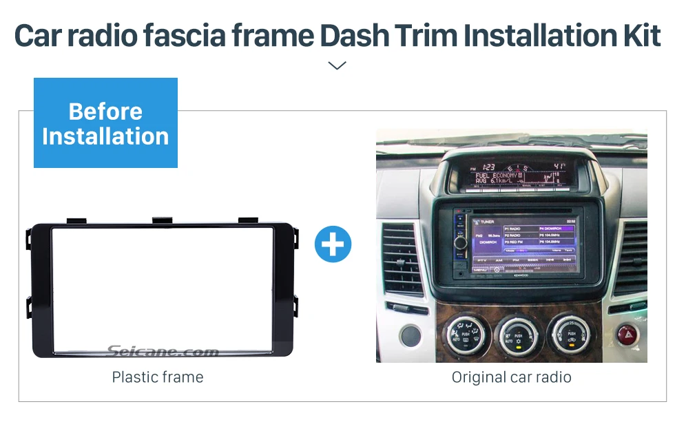 Seicane двойной дин стерео Фризовая накладка комплект для Mitsubishi Pajero Sport Triton Trim Dash CD установочный комплект рамка