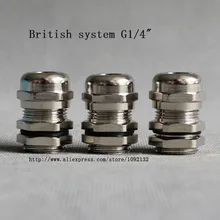 Кабель вводы 1 шт. британская система G1 / 4 '' никель латунь водонепроницаемый Conntctors применить к кабеля 3- 6.5 мм