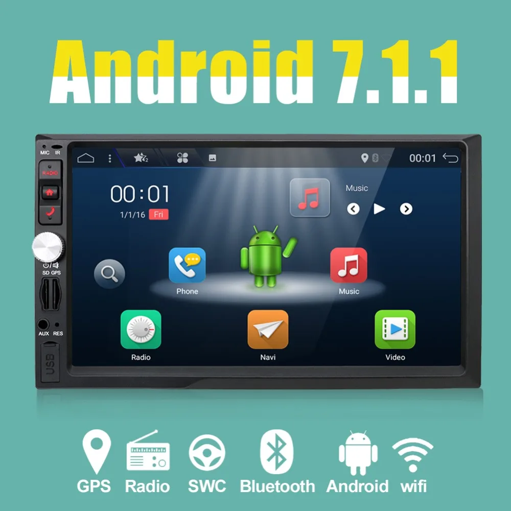

Universal Mirror Link 7'' 2 DIN Android 7.1 Car DVD Autoradio Stereo Touch Screen Auto Radio WIFI 3G/4G Bluetooth 2G RAM 16G ROM