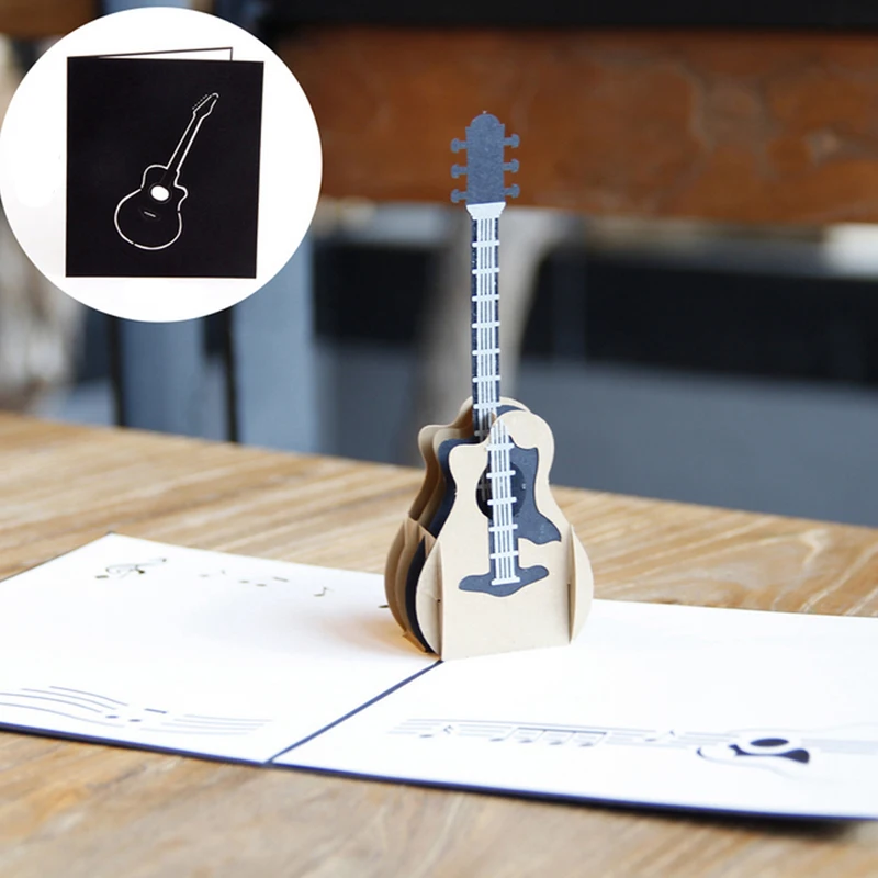 Carte De Vœux Pop Up 3d Pour Guitare Musicale Carte D Invitation Noel Saint Valentin Anniversaire Y102 Aliexpress