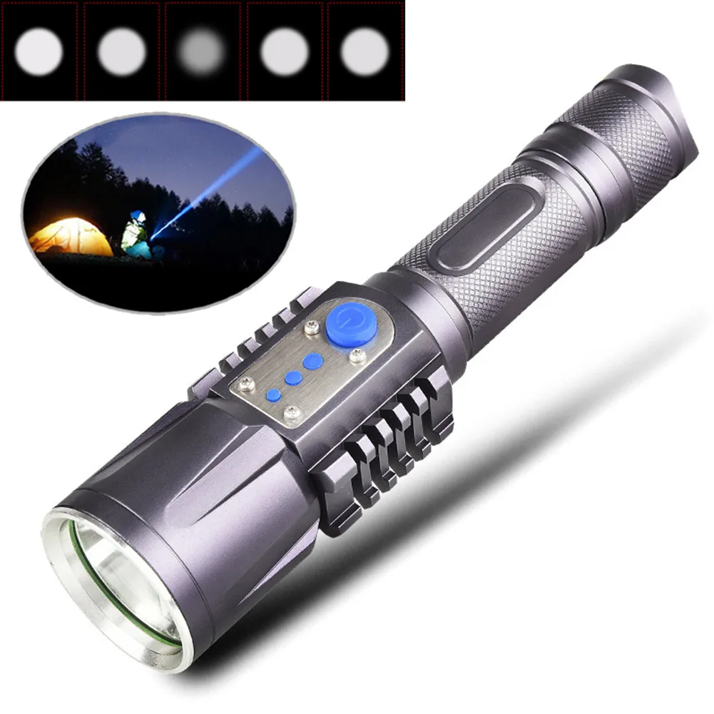 XM L2 1200LM Rechargeable LED Flashlight Power Bank Torch Light with