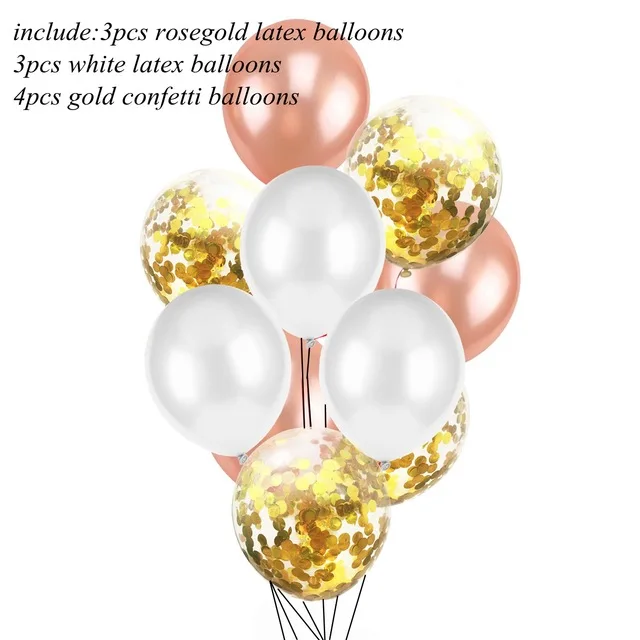 12 дюймов розово-золотые шары для вечеринки воздушные шары с конфетти надувной шар Гелиевый шар для дня рождения принадлежности для украшения свадебной вечеринки