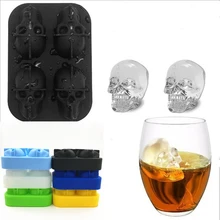 Череп Форма 3D форма для льда чайник Бар вечерние силиконовые формочки для шоколада подарок инструменты для мороженого многоразовый Лед Лоток для кубикового льда JJ418
