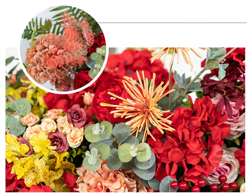 JAROWN Artificial Flower Row Flower Wall Wedding DIY Decor Arch Floral Stage Background Layout Decorative Flowers Props Flores (12)