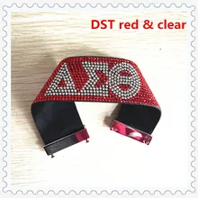 Delta sigma THETA полный камень браслет DST Кожа Bling браслет Магнитная застежка девушка пользу остается украшений. ogl001.5-10 шт