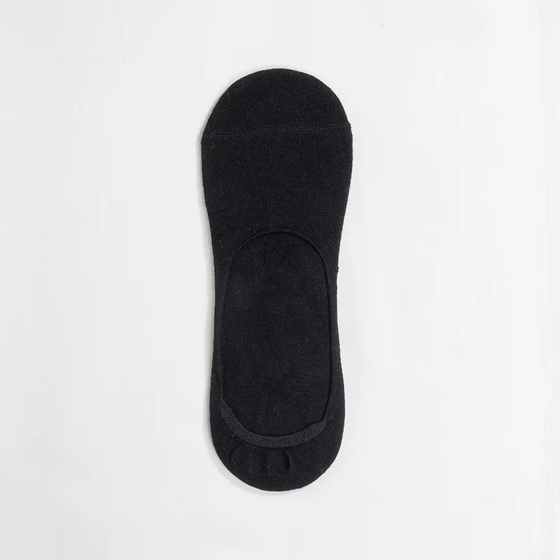 5 пар/лот мужские носки летние хлопковые дышащие носки-башмачки больших размеров 39-48 однотонные невидимые силиконовые Нескользящие носки - Цвет: Черный