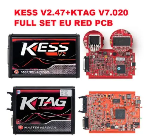 Красный KESSv2 V5.017 V2.47 KTAG V7.020 V2.25 без жетона лимит 4 светодиодный ЭБУ программист инструмент KESS V2 V5.017 KTAG v7.020 для автомобиля грузовика - Цвет: V2.47KESS V2.23 KTAG