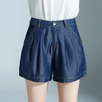 

2019 Tencel short jeans summer women's shorts wide leg pants casual tencll shorts women summer 7519