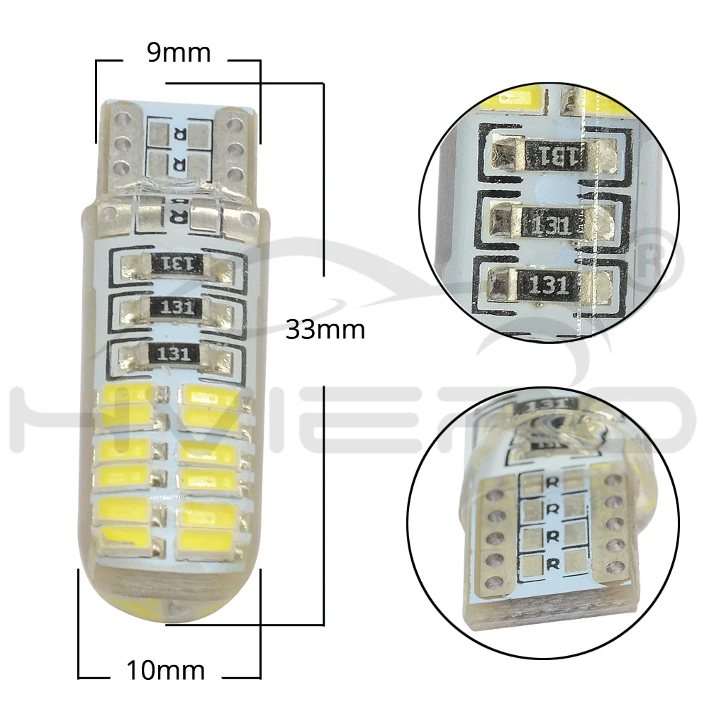 10X 24SMD Авто Стайлинг белый авто светодиодный 194 светильник для чтения габаритный боковой Клин номерной знак задний фонарь сигнальная парковочная лампа