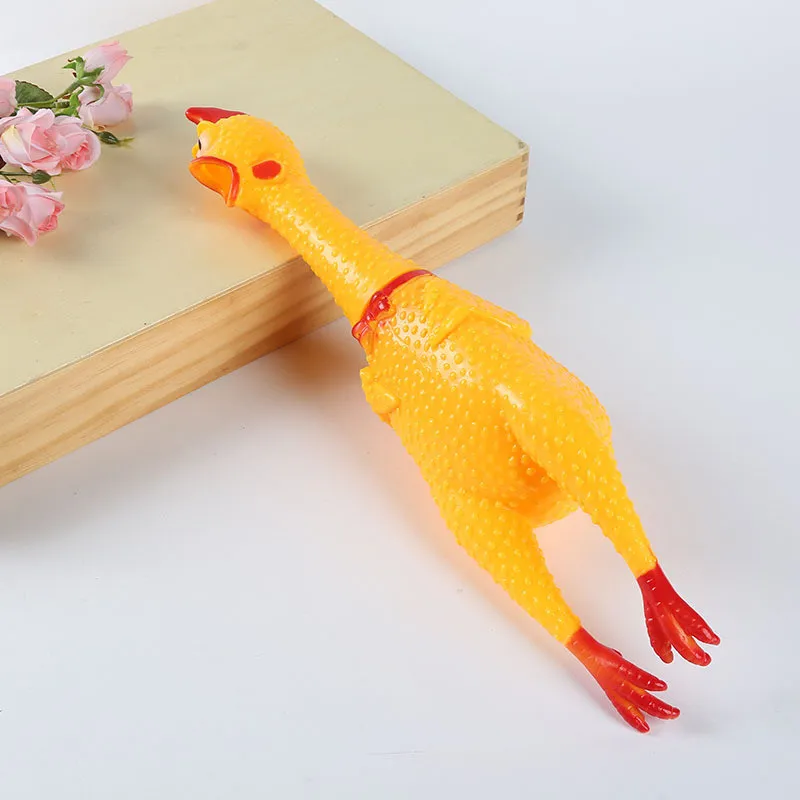 41 см желтая кричащая Резиновая Курица Детская игрушка пищалка Жевательная подарок соответствует таким же стандартам безопасности AprT9