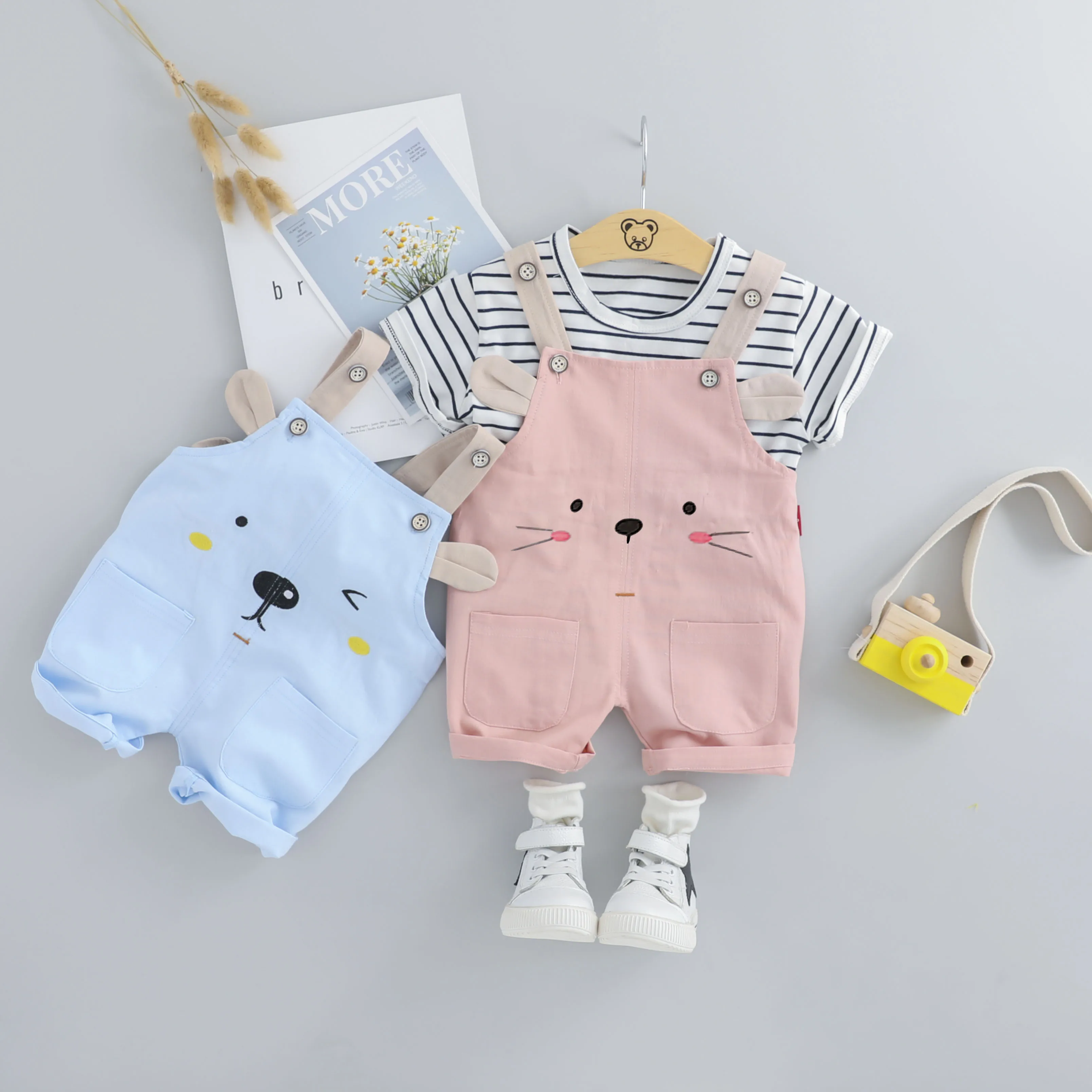 HYLKIDHUOSE 2019 Summer Baby Girls Clothing Sets Infant Clothes Suits Stripe T Shirt Strap Shorts Kids Children Vacation Costume HYLKIDHUOSE 2019 Summer Baby Girls Clothing Sets Infant Clothes Suits Stripe T Shirt Strap Shorts Kids Children Vacation Costume
