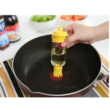 1Pc Sauce Honey Oil Wine Vinegar Liquid Bottle With Brush Baking BBQ Kitchen Gadget