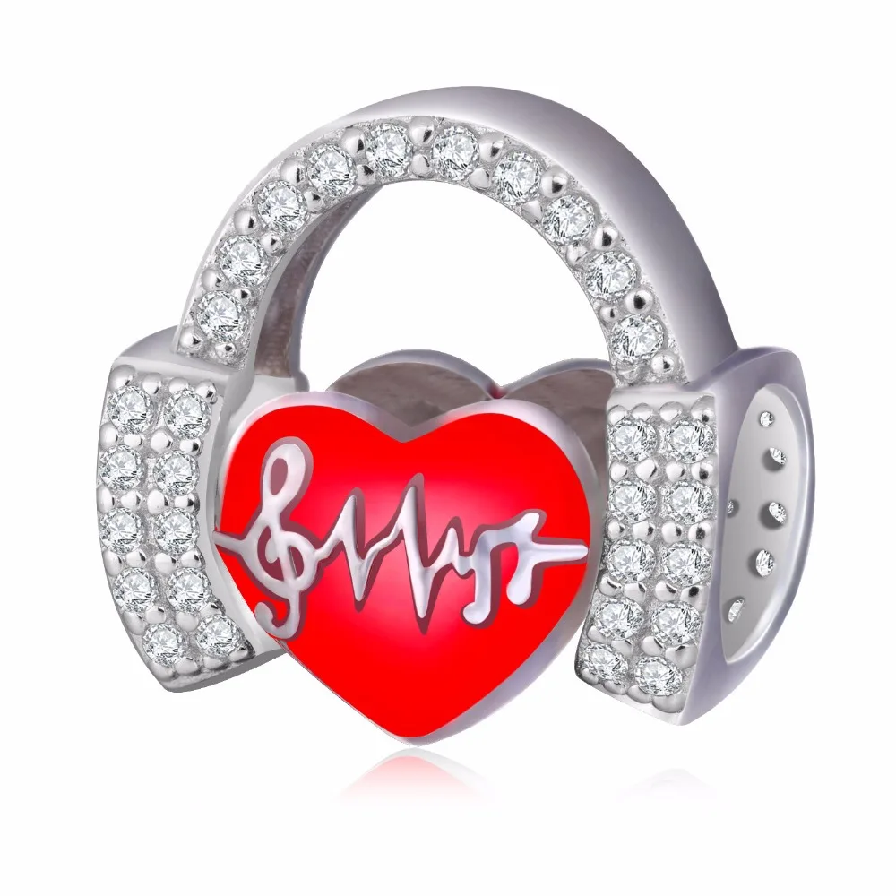 Soulbead 925 пробы серебро любовь Музыкальные инструменты талисманы Fit Pandora браслет бусины Кристалл музыкальная серия