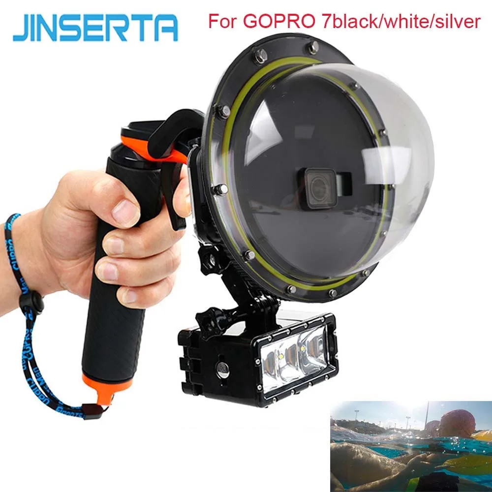 Водонепроницаемый чехол JINSERTA 2020 с купольным портом для GoPro Hereo 7